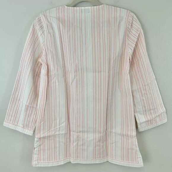 Untuckit Durfort Shirt Womens‎ 6 Striped Cotton Long Sleeve Pullover Tunic Beach - Picture 2 of 5